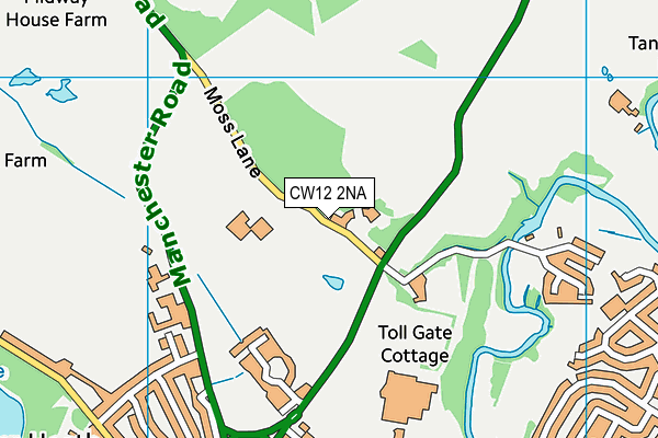 CW12 2NA map - OS VectorMap District (Ordnance Survey)