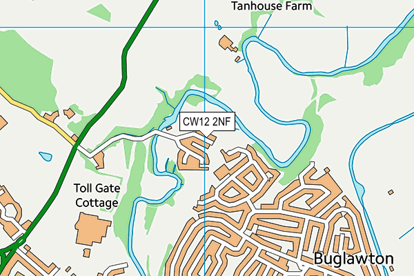 CW12 2NF map - OS VectorMap District (Ordnance Survey)