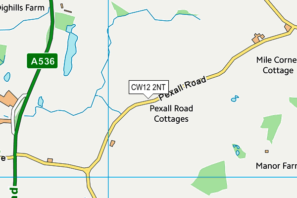 CW12 2NT map - OS VectorMap District (Ordnance Survey)