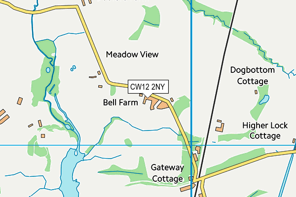 CW12 2NY map - OS VectorMap District (Ordnance Survey)