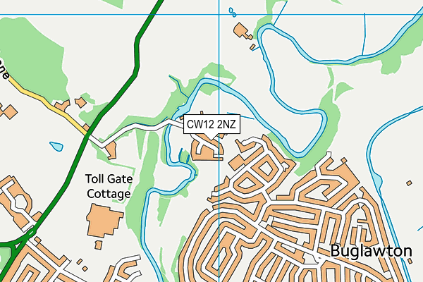 CW12 2NZ map - OS VectorMap District (Ordnance Survey)