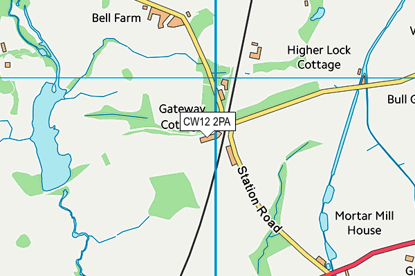 CW12 2PA map - OS VectorMap District (Ordnance Survey)