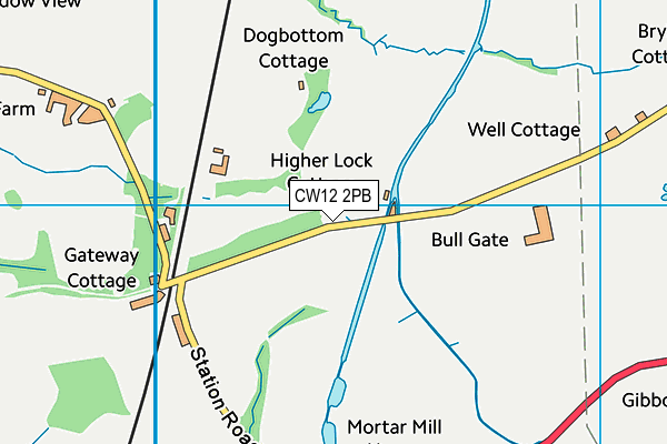 CW12 2PB map - OS VectorMap District (Ordnance Survey)