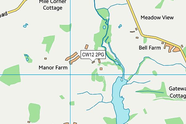 CW12 2PG map - OS VectorMap District (Ordnance Survey)