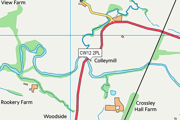 CW12 2PL map - OS VectorMap District (Ordnance Survey)