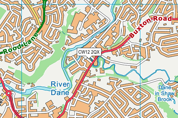 CW12 2QX map - OS VectorMap District (Ordnance Survey)