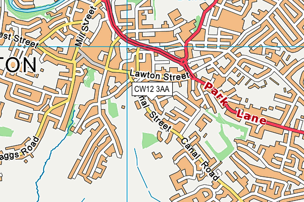 CW12 3AA map - OS VectorMap District (Ordnance Survey)