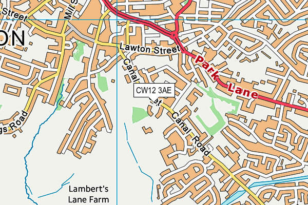 CW12 3AE map - OS VectorMap District (Ordnance Survey)