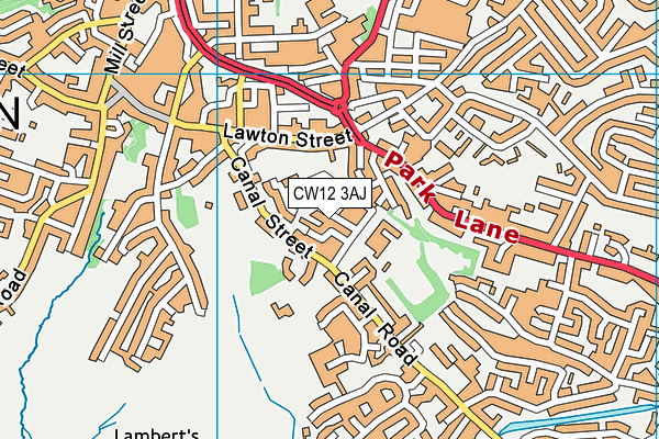 CW12 3AJ map - OS VectorMap District (Ordnance Survey)