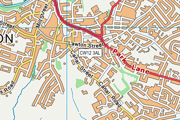 CW12 3AL map - OS VectorMap District (Ordnance Survey)