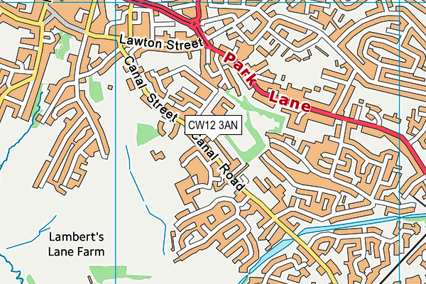 CW12 3AN map - OS VectorMap District (Ordnance Survey)