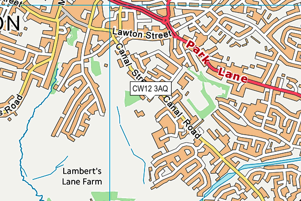 CW12 3AQ map - OS VectorMap District (Ordnance Survey)