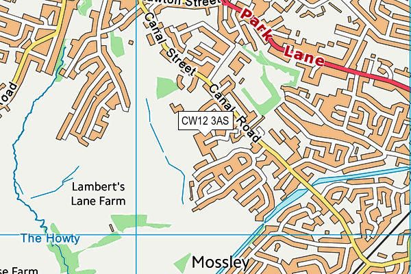 CW12 3AS map - OS VectorMap District (Ordnance Survey)