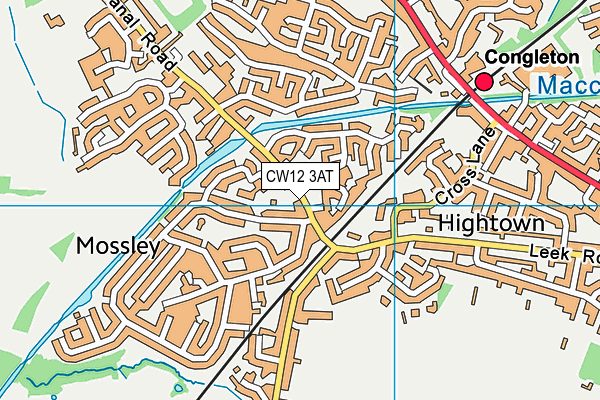 CW12 3AT map - OS VectorMap District (Ordnance Survey)