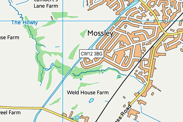 CW12 3BG map - OS VectorMap District (Ordnance Survey)
