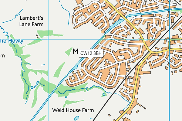 CW12 3BH map - OS VectorMap District (Ordnance Survey)