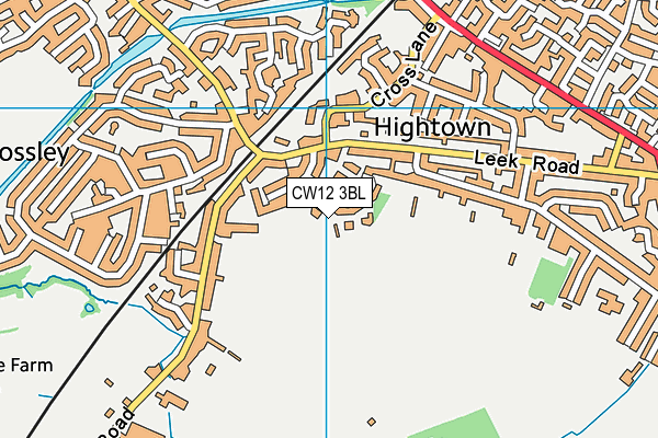 CW12 3BL map - OS VectorMap District (Ordnance Survey)