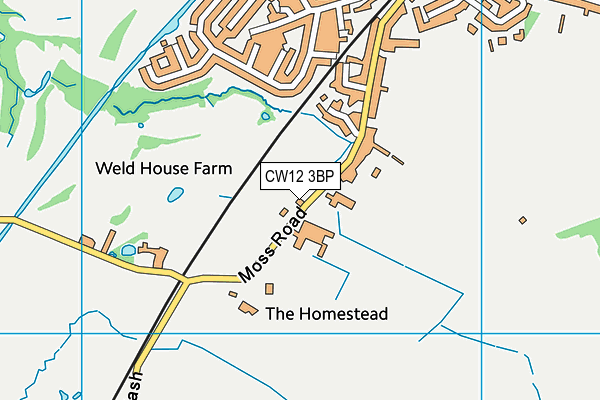 CW12 3BP map - OS VectorMap District (Ordnance Survey)