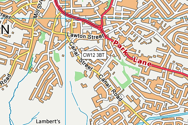 CW12 3BT map - OS VectorMap District (Ordnance Survey)