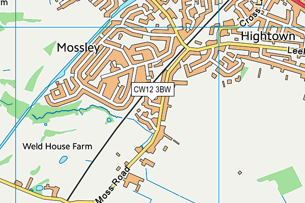 CW12 3BW map - OS VectorMap District (Ordnance Survey)