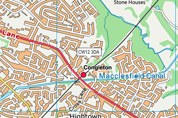 CW12 3DA map - OS VectorMap District (Ordnance Survey)