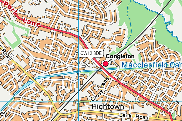 CW12 3DE map - OS VectorMap District (Ordnance Survey)