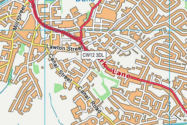 CW12 3DL map - OS VectorMap District (Ordnance Survey)