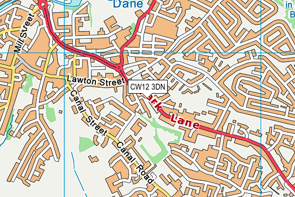 CW12 3DN map - OS VectorMap District (Ordnance Survey)