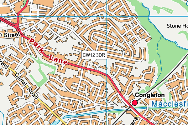 CW12 3DR map - OS VectorMap District (Ordnance Survey)