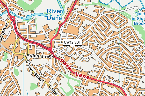 CW12 3DT map - OS VectorMap District (Ordnance Survey)