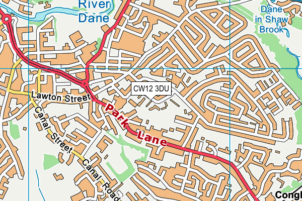 CW12 3DU map - OS VectorMap District (Ordnance Survey)