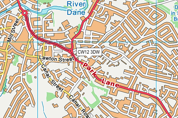 CW12 3DW map - OS VectorMap District (Ordnance Survey)