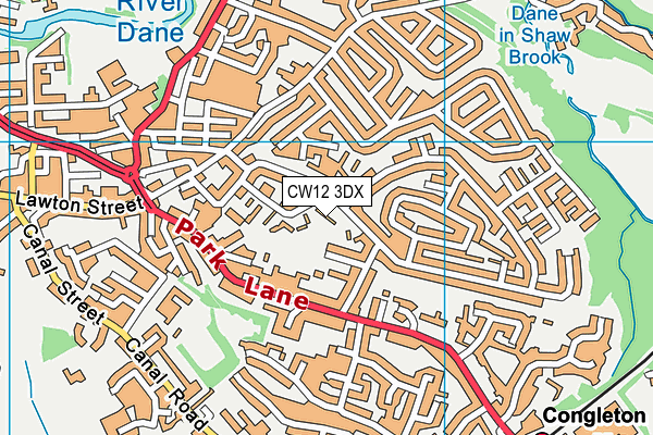 CW12 3DX map - OS VectorMap District (Ordnance Survey)