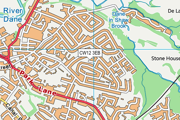 CW12 3EB map - OS VectorMap District (Ordnance Survey)