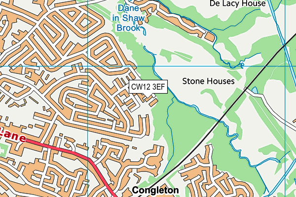 CW12 3EF map - OS VectorMap District (Ordnance Survey)