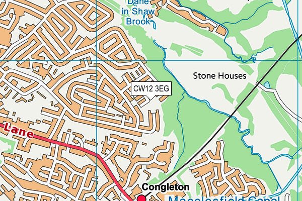 CW12 3EG map - OS VectorMap District (Ordnance Survey)