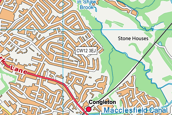 CW12 3EJ map - OS VectorMap District (Ordnance Survey)