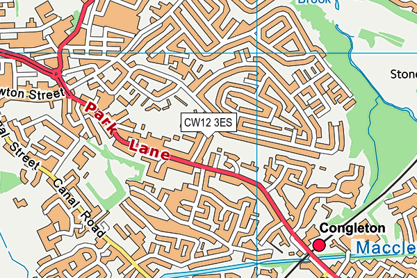 CW12 3ES map - OS VectorMap District (Ordnance Survey)