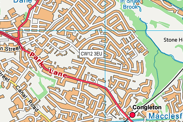 CW12 3EU map - OS VectorMap District (Ordnance Survey)