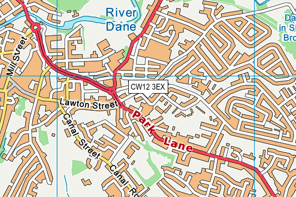 CW12 3EX map - OS VectorMap District (Ordnance Survey)