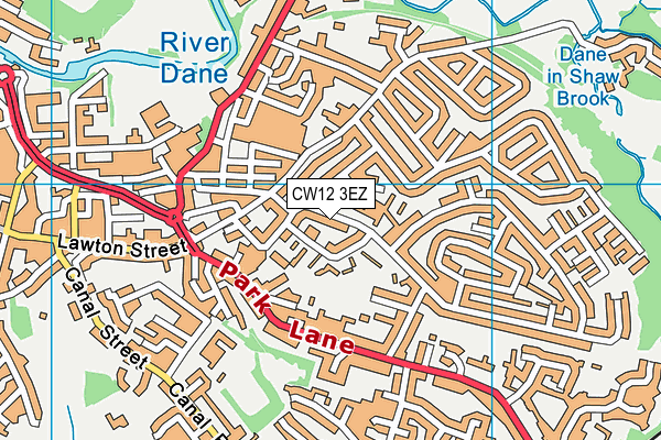 CW12 3EZ map - OS VectorMap District (Ordnance Survey)