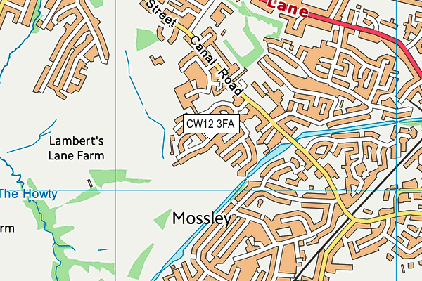 CW12 3FA map - OS VectorMap District (Ordnance Survey)