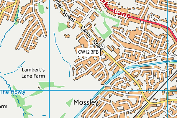 CW12 3FB map - OS VectorMap District (Ordnance Survey)