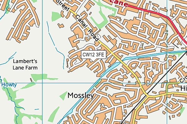 CW12 3FE map - OS VectorMap District (Ordnance Survey)