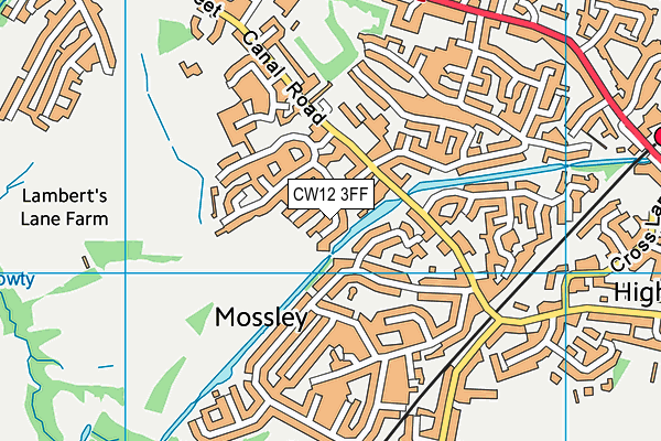 CW12 3FF map - OS VectorMap District (Ordnance Survey)