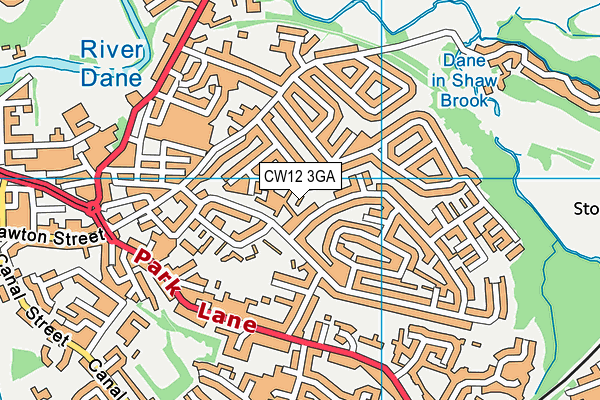 CW12 3GA map - OS VectorMap District (Ordnance Survey)