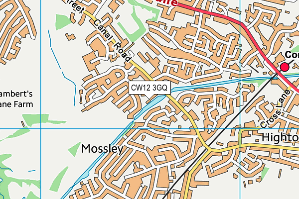 CW12 3GQ map - OS VectorMap District (Ordnance Survey)