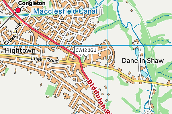 CW12 3GU map - OS VectorMap District (Ordnance Survey)