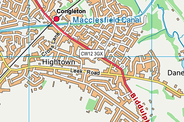 CW12 3GX map - OS VectorMap District (Ordnance Survey)