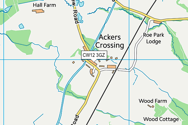 CW12 3GZ map - OS VectorMap District (Ordnance Survey)